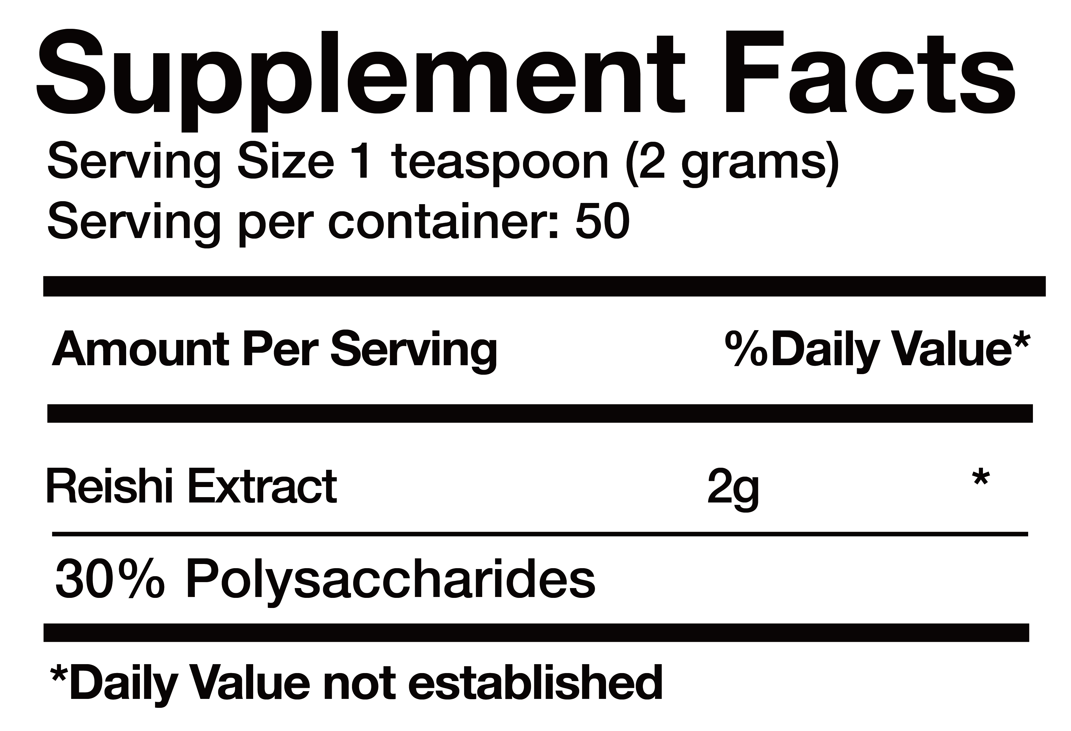 Extracto de Reishi  (Reishi Extract) nutrition facts